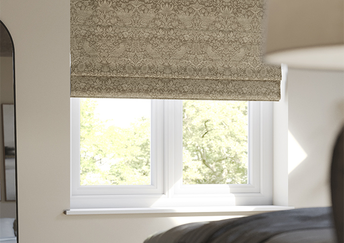 William Morris Strawberry Thief, Woven Walnut - Roman Blind - Image 5